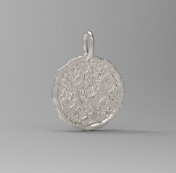 blooming coin pendant - silver