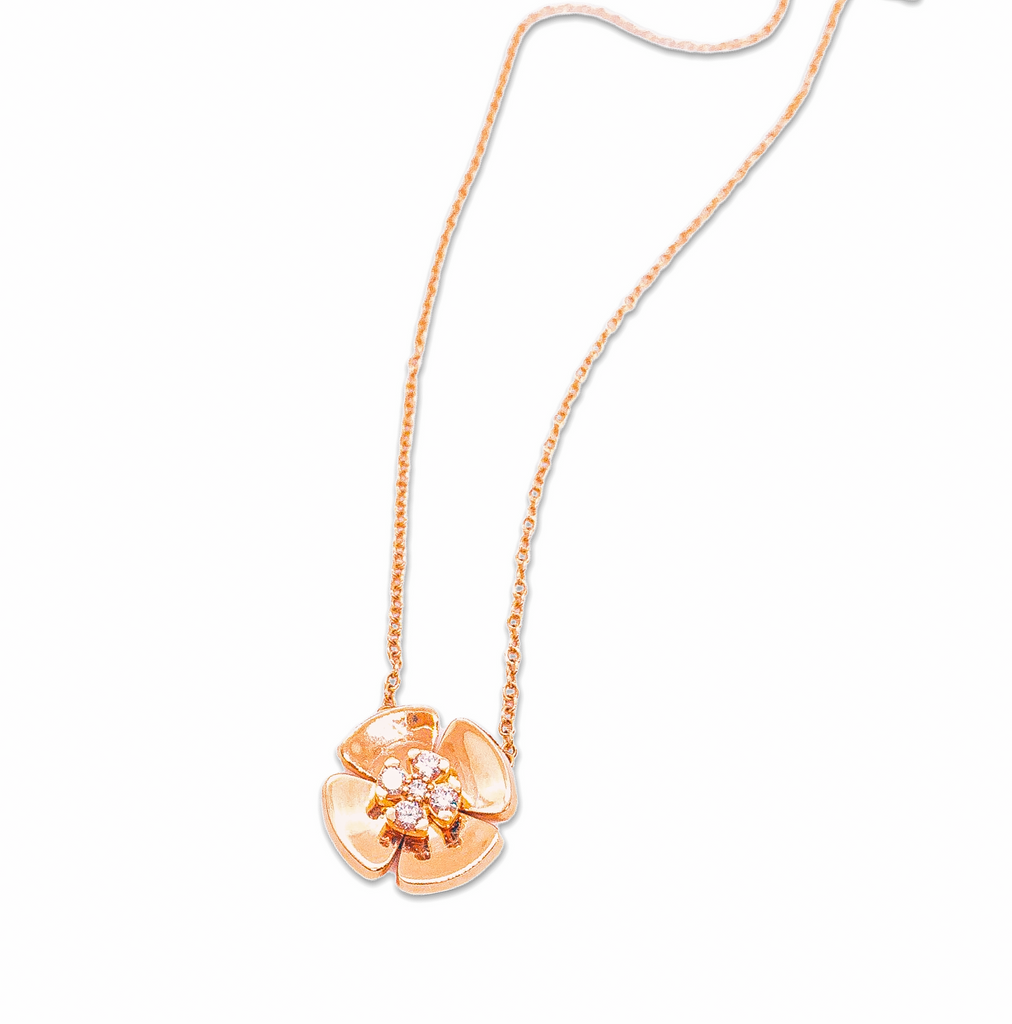 Cartier White Black Caresse d'Orchidees Flower Diamond Onyx Pendant Ne | QD  Jewelry
