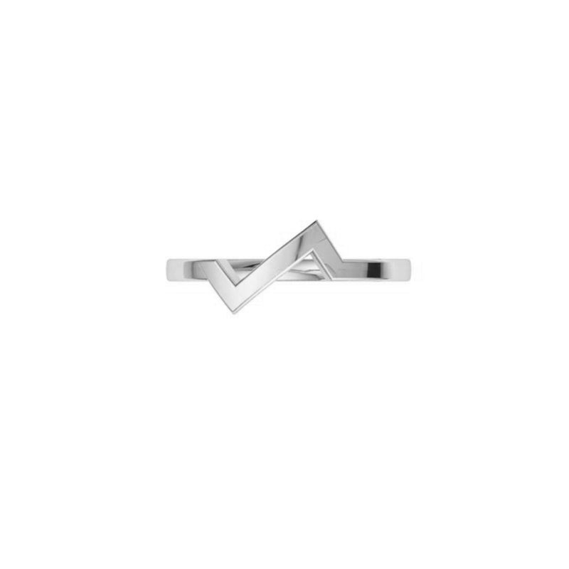 Sound wave silver ring